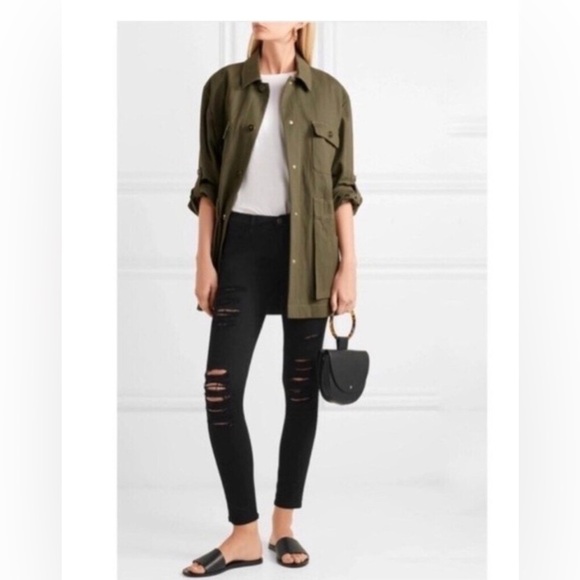 Frame Le Skinny Jeanne Distressed Black Jeans - Picture 2 of 8